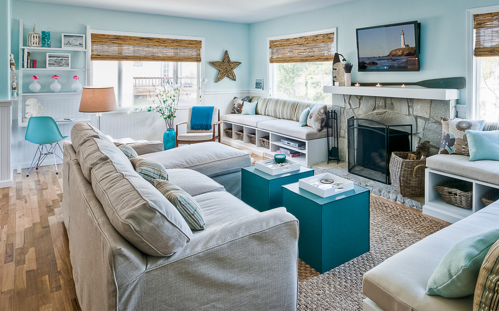 Design ideas for a beach style living room in San Luis Obispo.