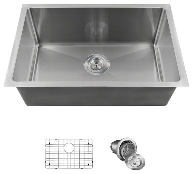 Single Bowl 3 4 Stainless Steel Sink, 26 Inch Farmhouse Sink