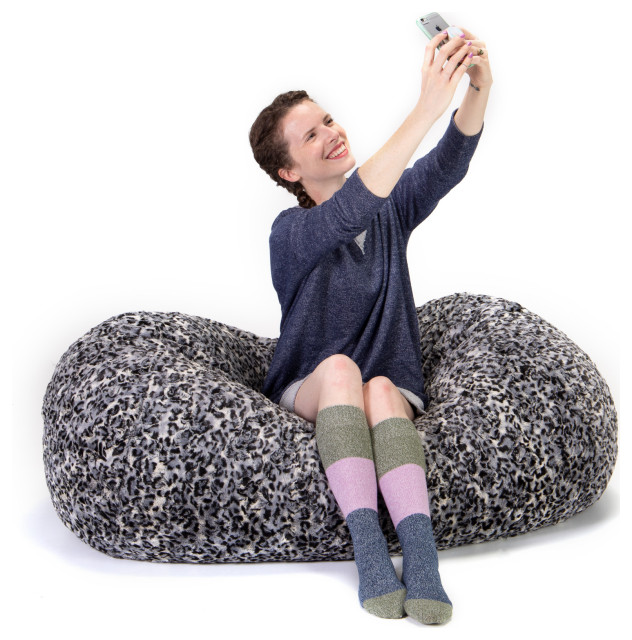 Jaxx Bean Bags Sofa Saxx Bean Bag Lounger, 4Feet Faux Fox Fur