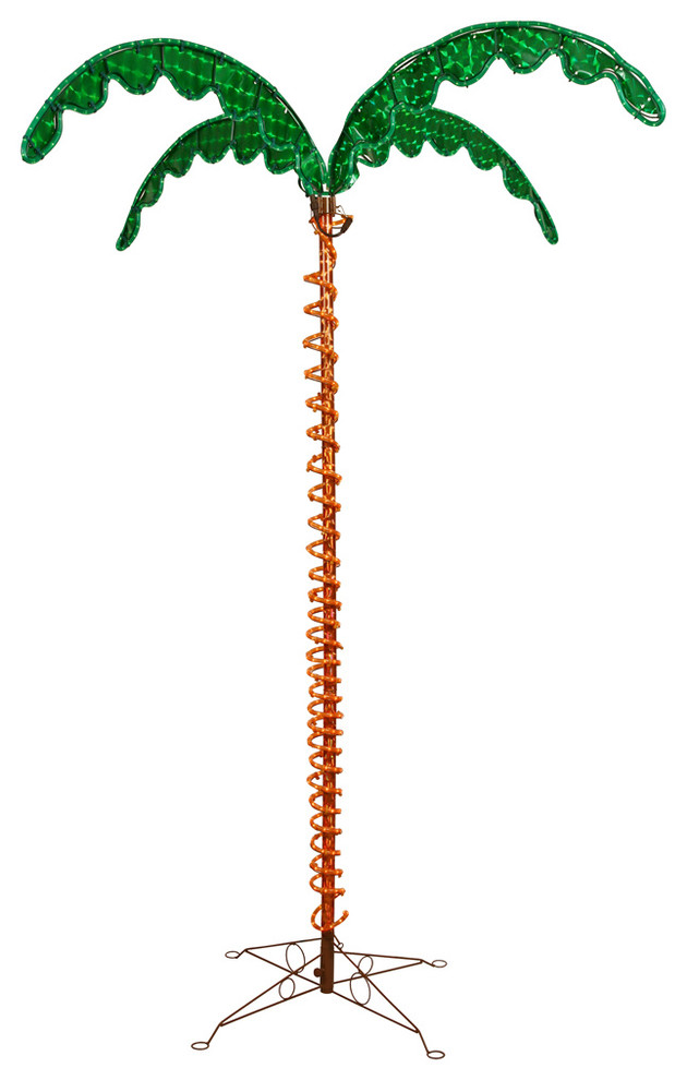 7' LED Rope Light Palm Tree, 7' Tropical Holiday Lighting by