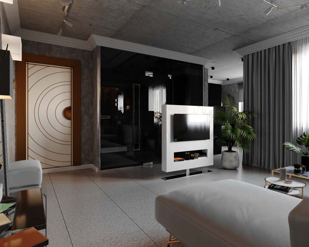 Models in party dresses - дизайн квартиры в стиле лофт и ар-деко, 54 кв.м.