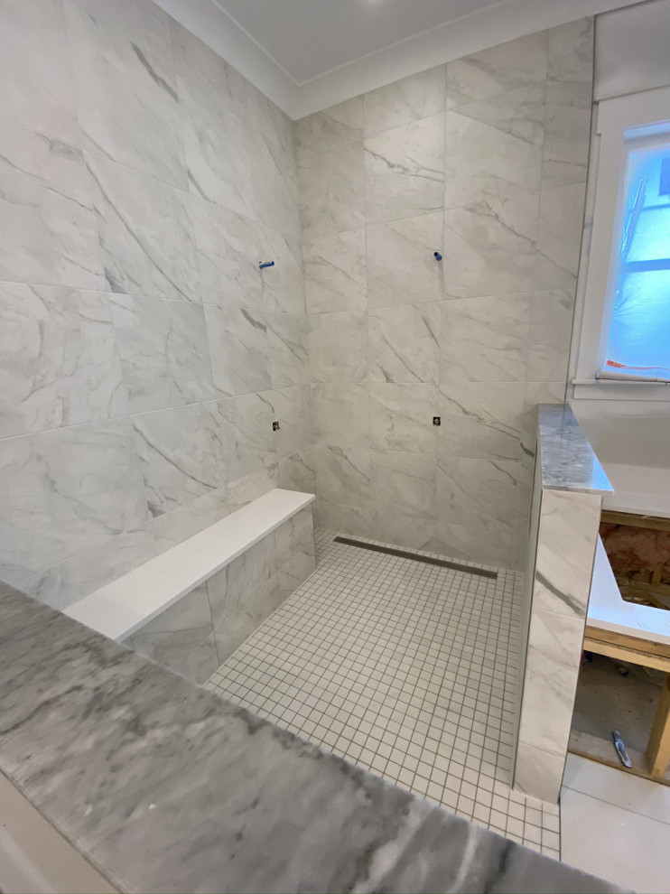 Contemporary Tile Shower Installation