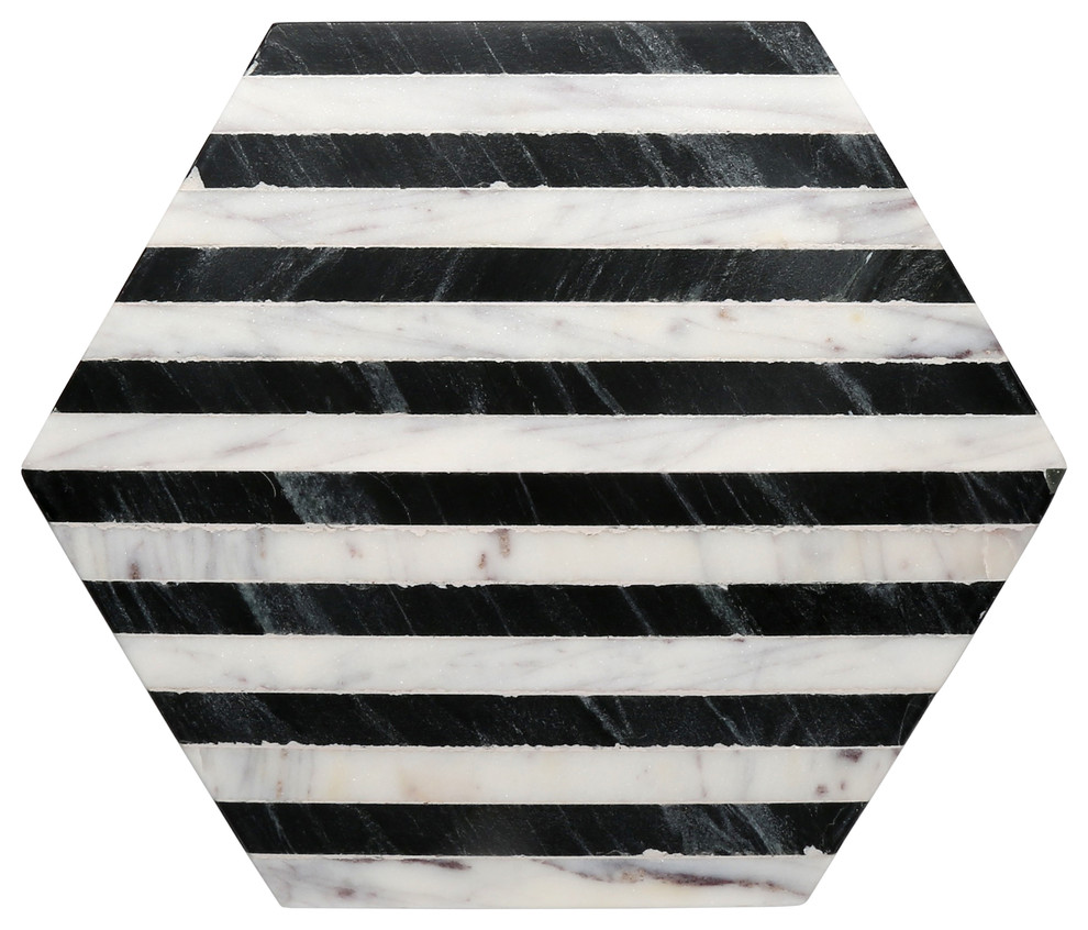 Striped Marble Hexagon Trivet