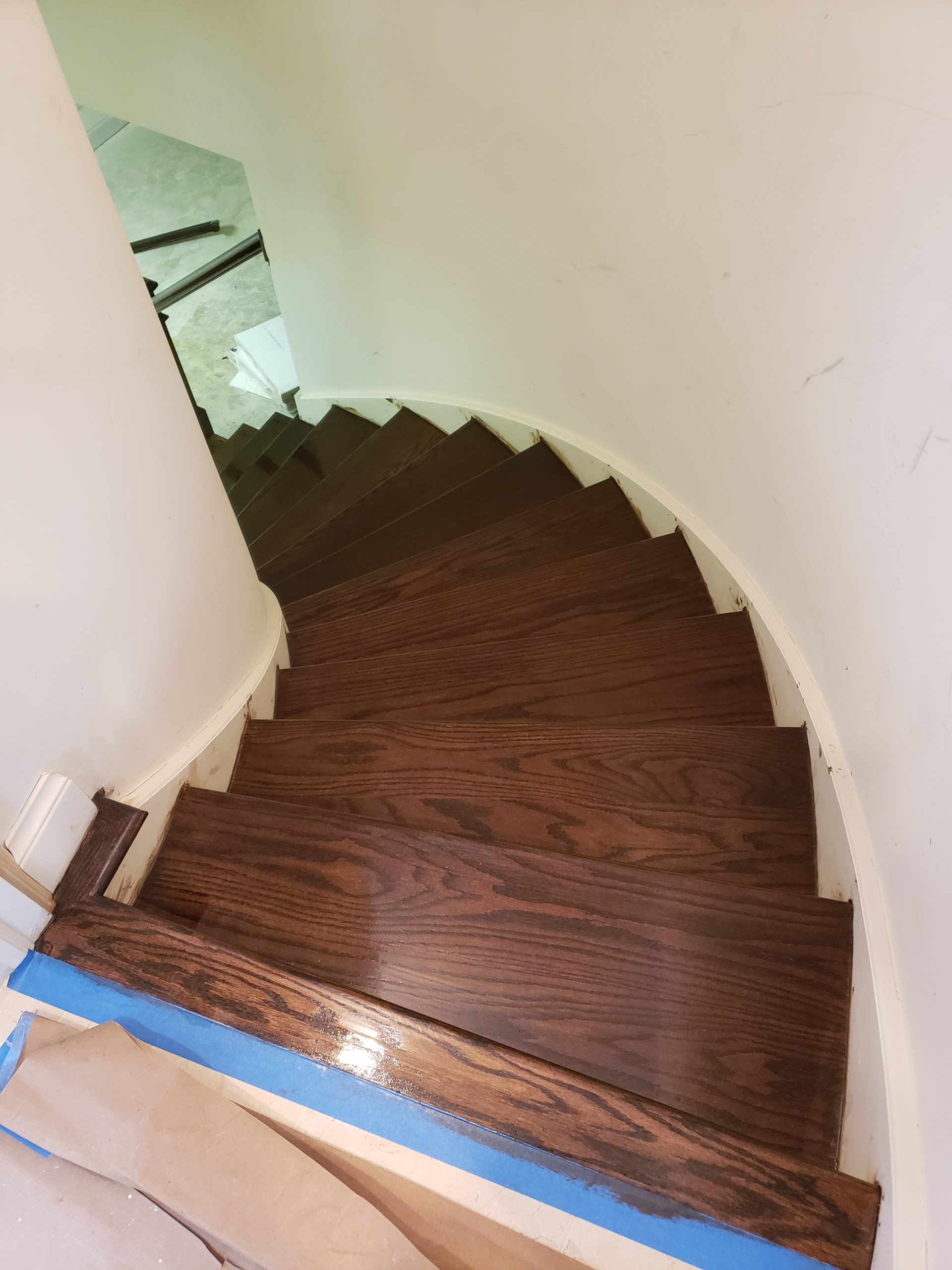 Arlington Heights,  2and 1/4 red oak , Jacobean stain , matte polyurethane finis