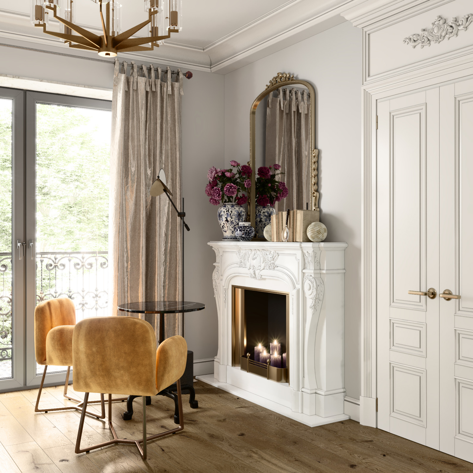 ДИЗАЙН-ПРОЕКТ КВАРТИРЫ В ВАРШАВЕ В РОМАНТИЧНОМ СТИЛЕ