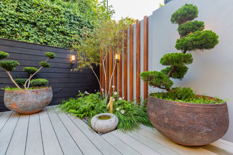 Ispirazione per un piccolo giardino formale design esposto a mezz'ombra in cortile in primavera con pedane