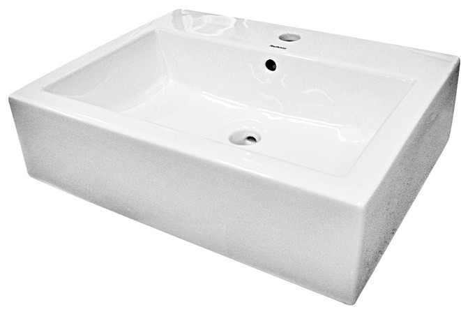 Ceramic 18.25-inch White Vessel Sink