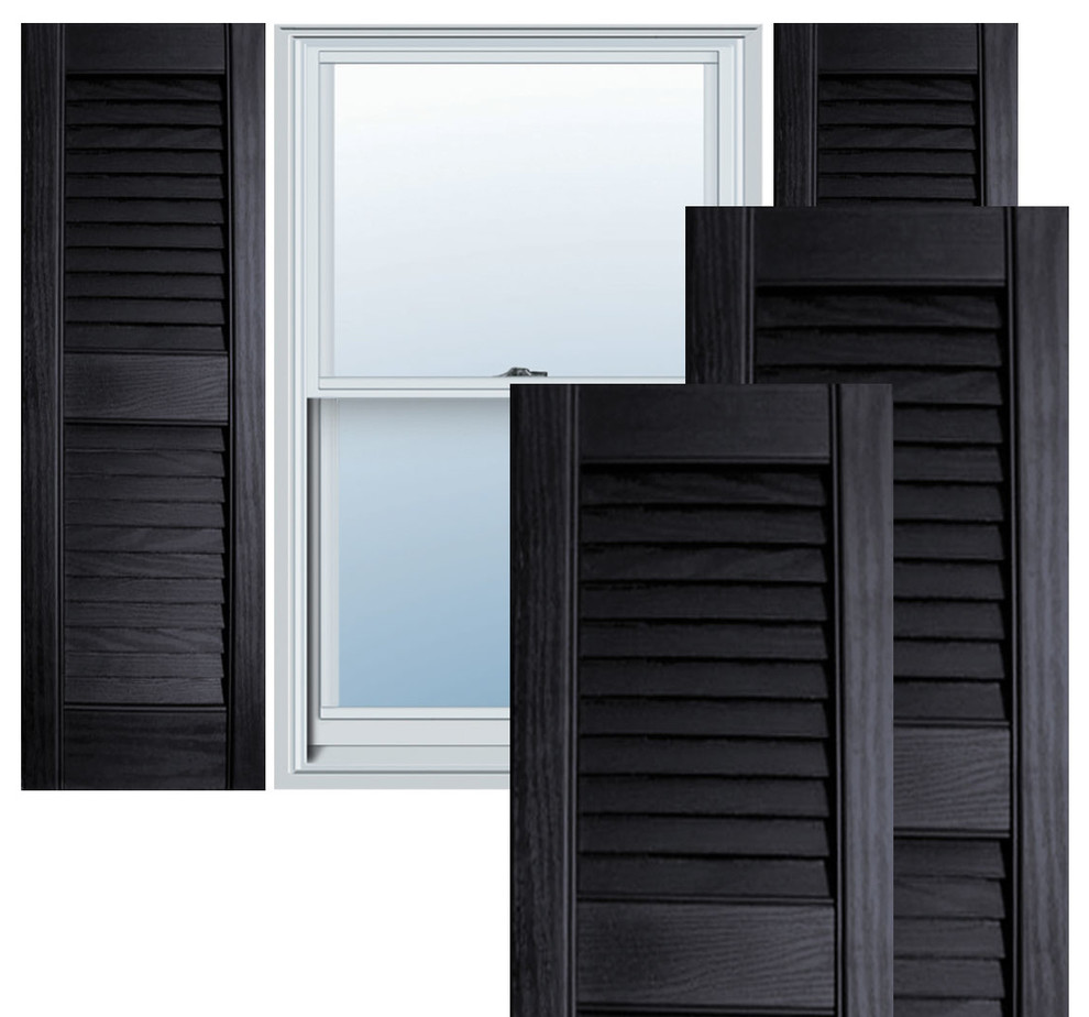 002 Black 14.5W x 67H Builders Edge Shutters Per Pair
