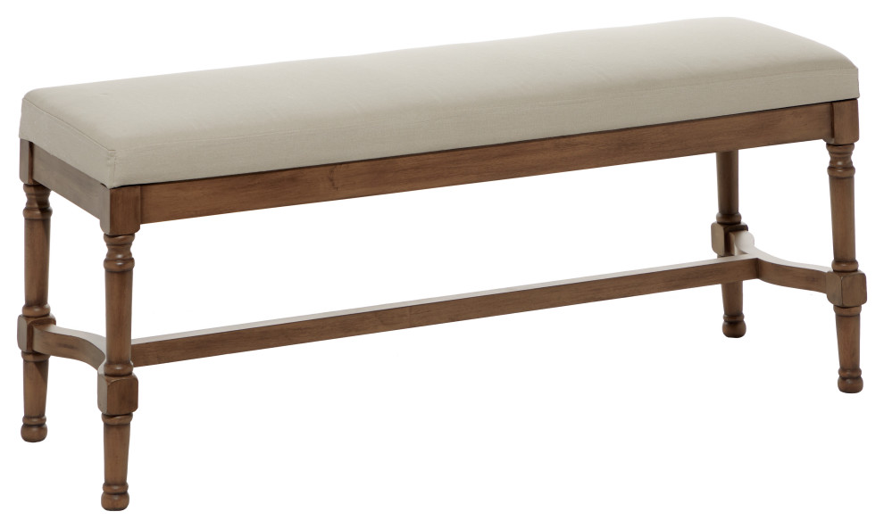 Traditional Brown Wood Bench 90639