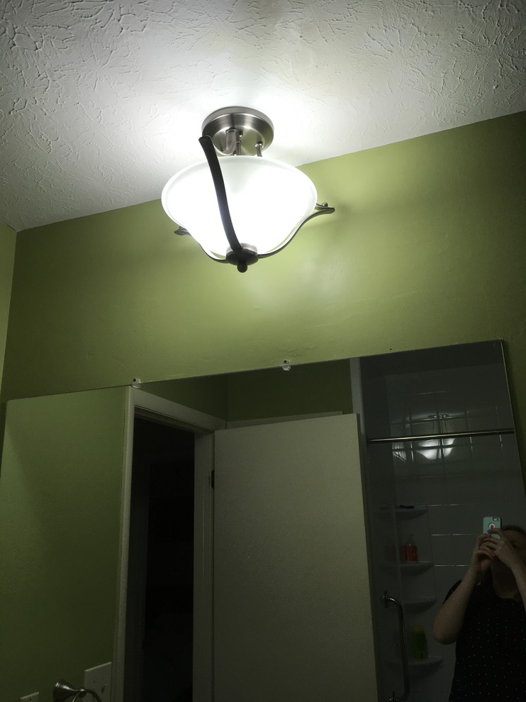 Need help finding bathroom light not centered junction box