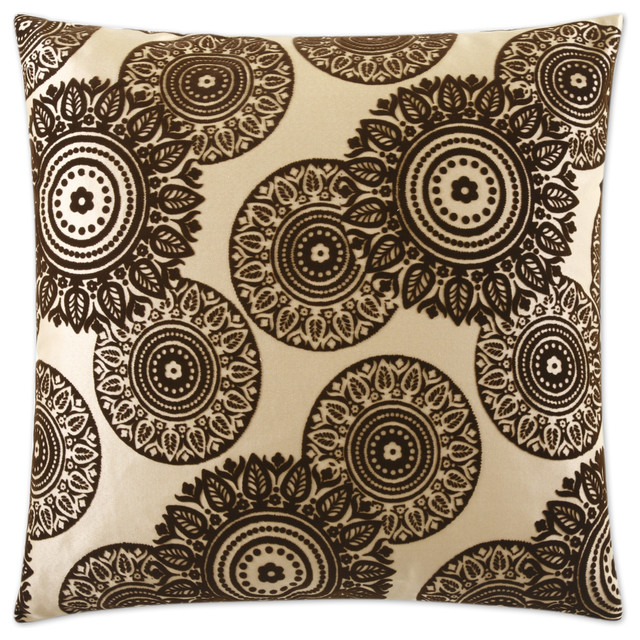 Grant Chocolate Feather Down Decorative Throw Pillow 24x24