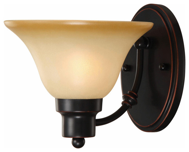 Oil Rubbed Bronze 1 Light Wall Sconce Bathroom Fixture