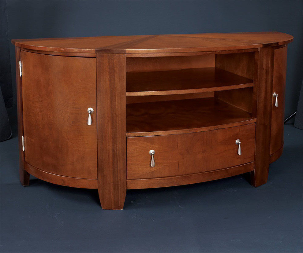 Oasis Entertainment Console in Rich Medium Brown Finish