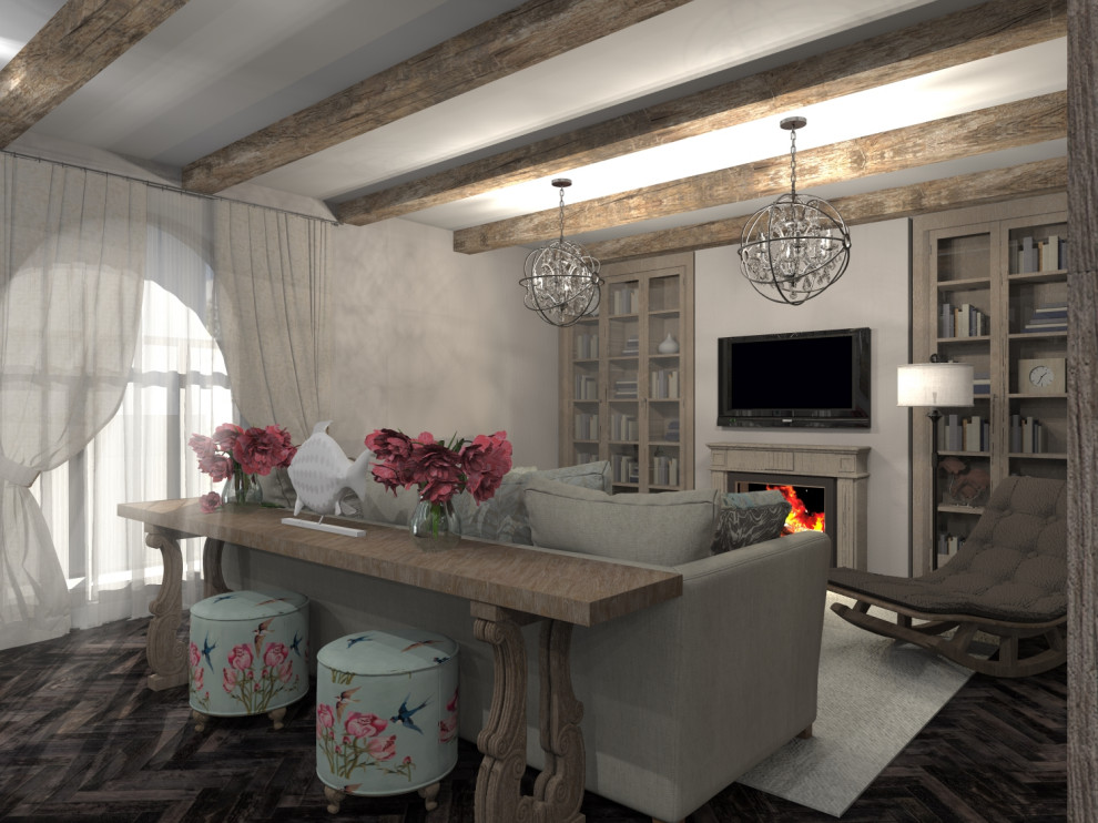 Кухня-гостиная в стиле Кантри