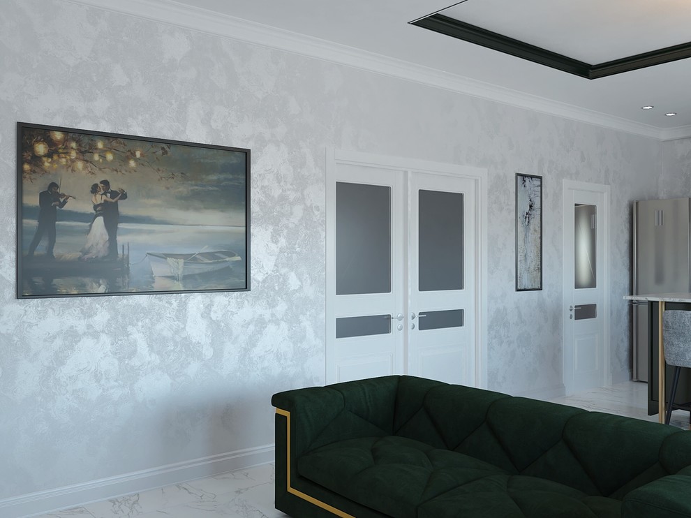 Кухня студия в загородном доме