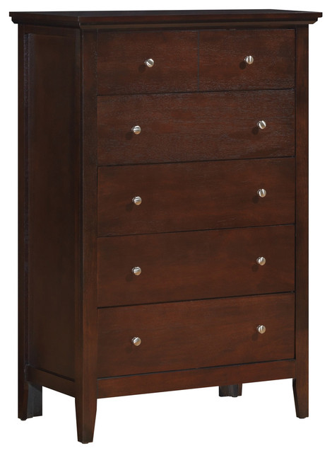 Hammond 5-drawer Wooden Chest Dresser, Cappuccino