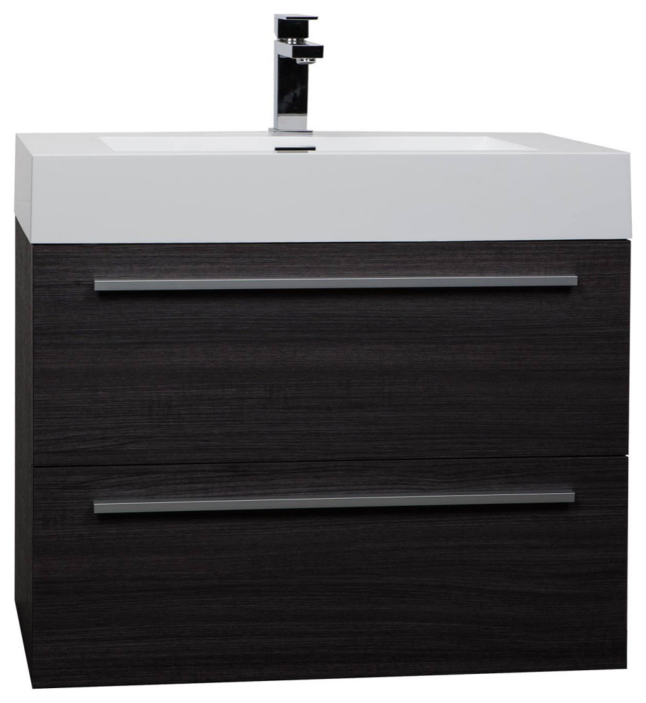 CBI 26.75" Single Bath Vanity Set, New Ebony Modern Bathroom
