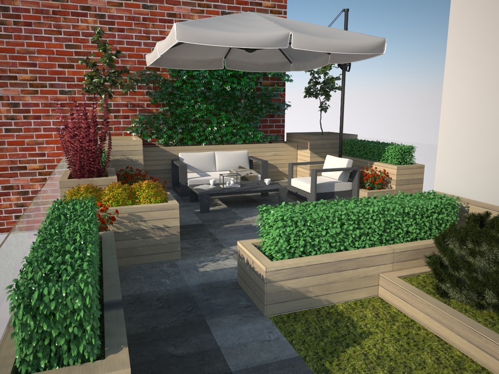 Сад на крыше парковки.