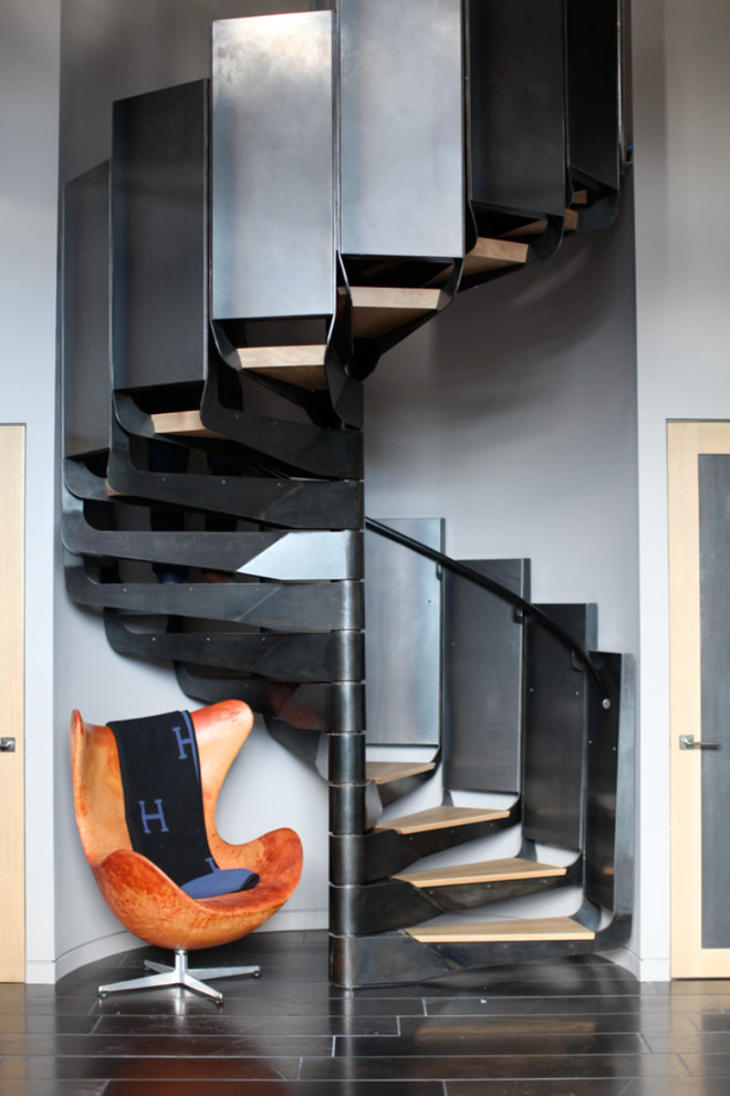 Contemporary spiral staircase in San Francisco.
