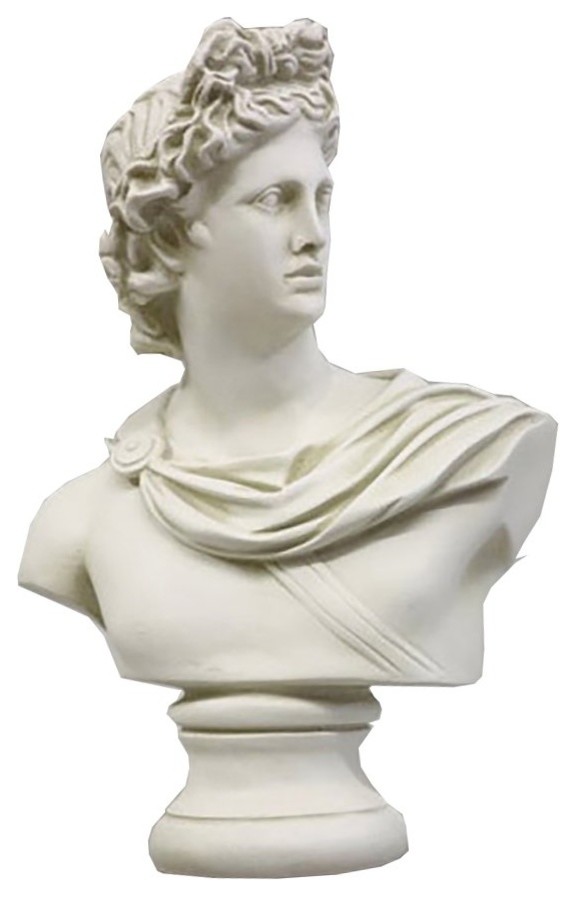 Apollo Bust Small 14 H, Busts Greek & Roman Traditional Garden