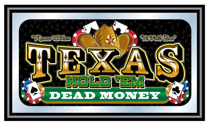Framed Texas Holdem Wall Mirror - Dead Money