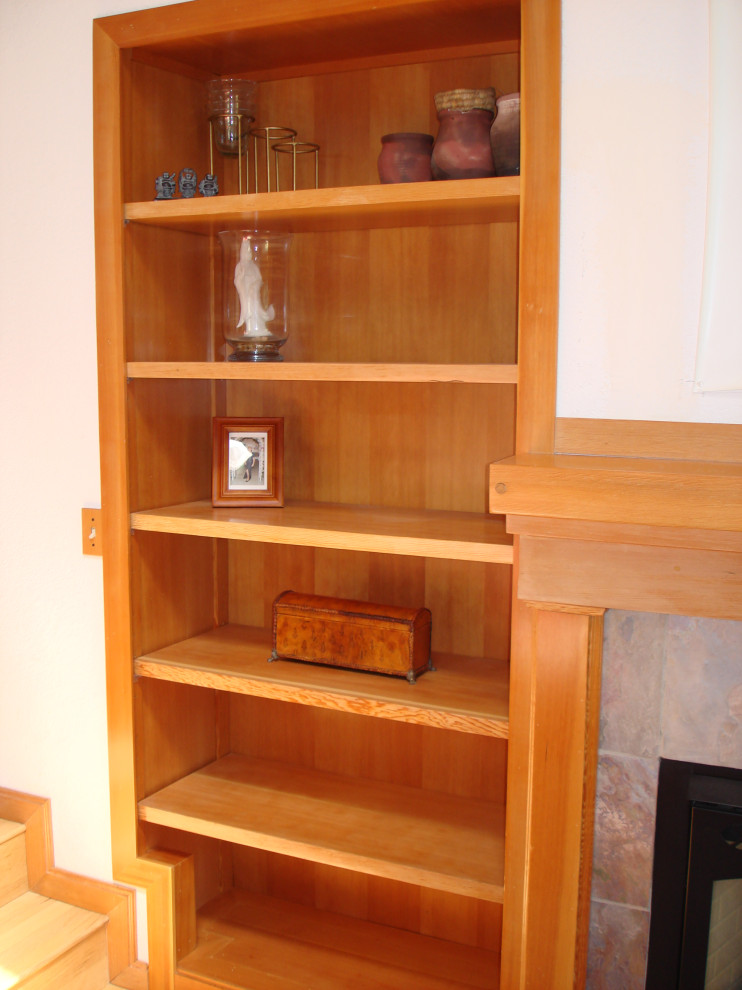 Custom Wood Shelving, Mantle, and Smallest Room Addition