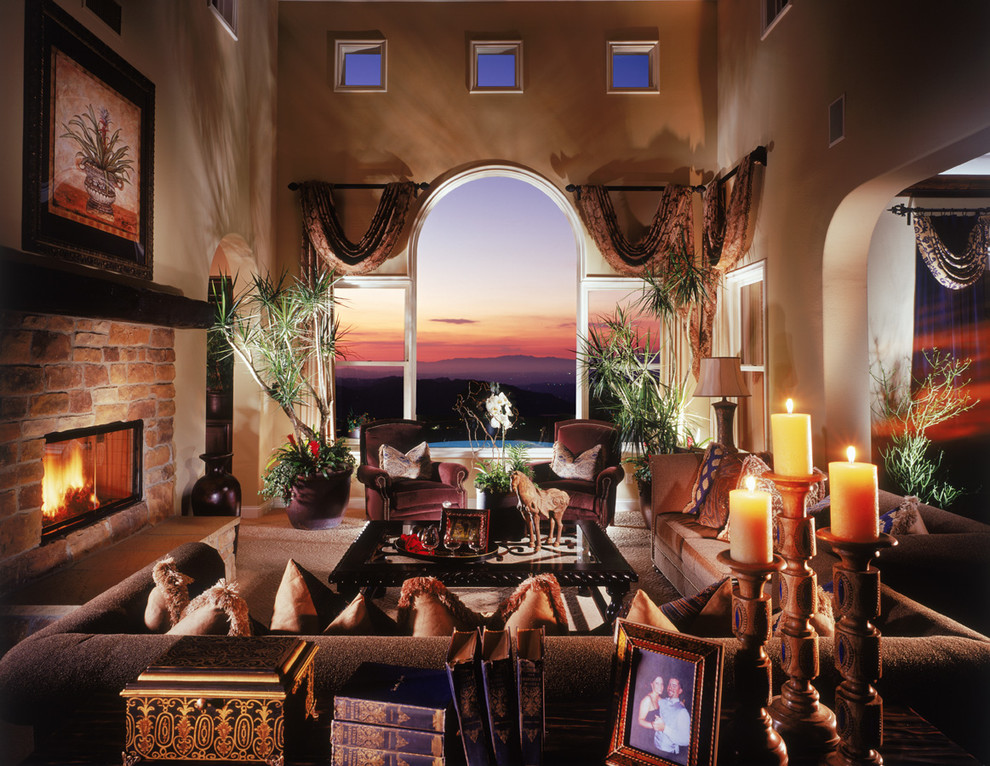 Mediterranean living room in Orange County.