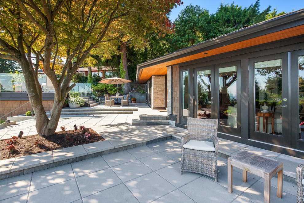 Inspiration for a contemporary patio in Vancouver with no cover.