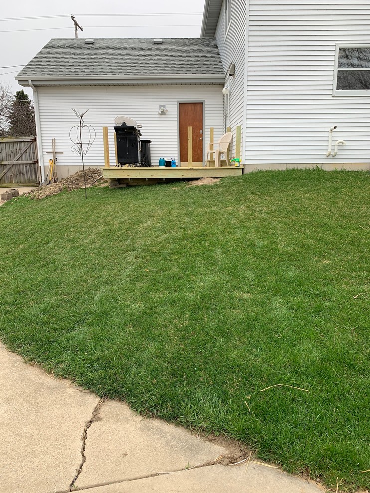 Steps from deck down slope