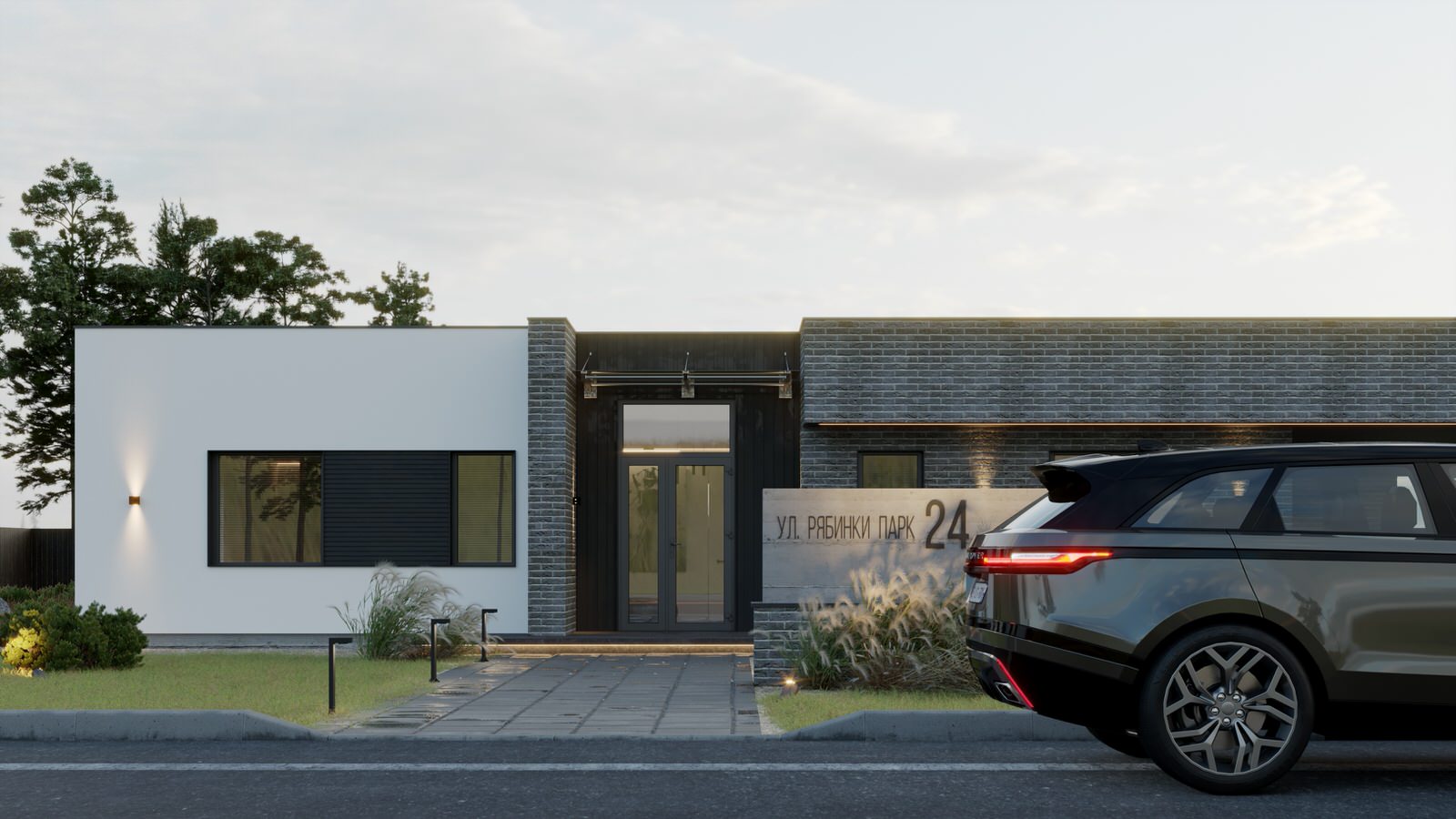 Экстерьер, Архитектура частного дома 110 м2 "Flat House Greey"