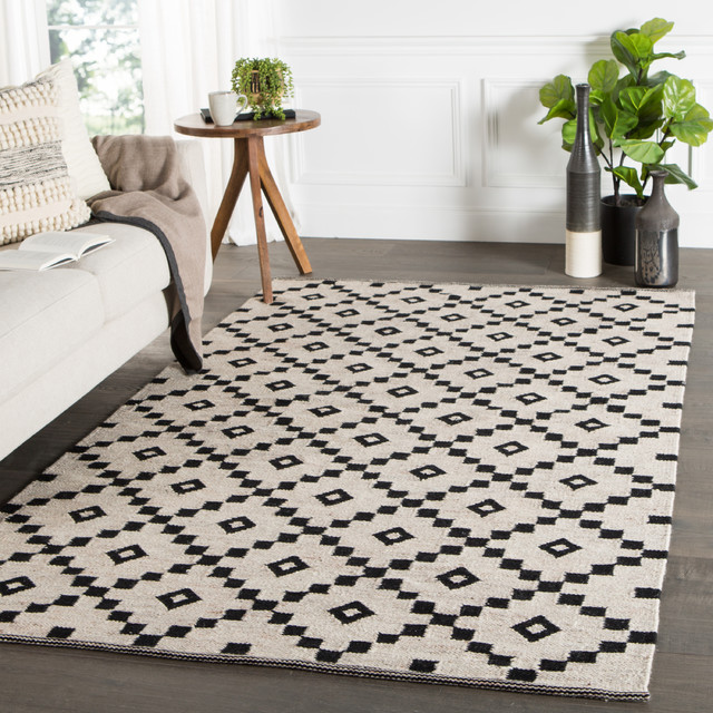 Jaipur Living Croix Handmade Geometric Black White Area Rug Handmade Geometric Black White Area Rug