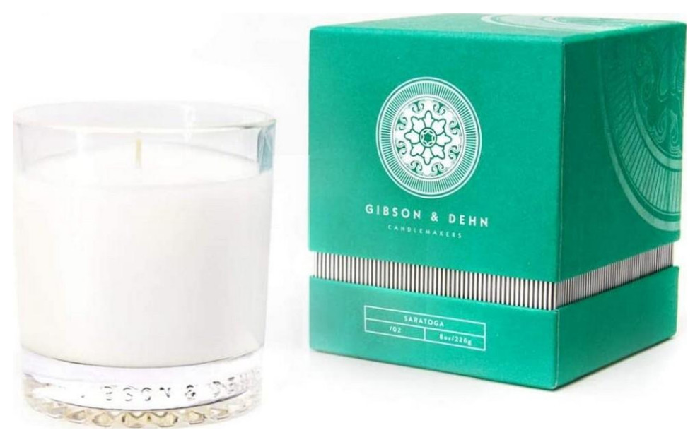 Single Wick Candle, White Tea & Cedar Contemporary Candles by The