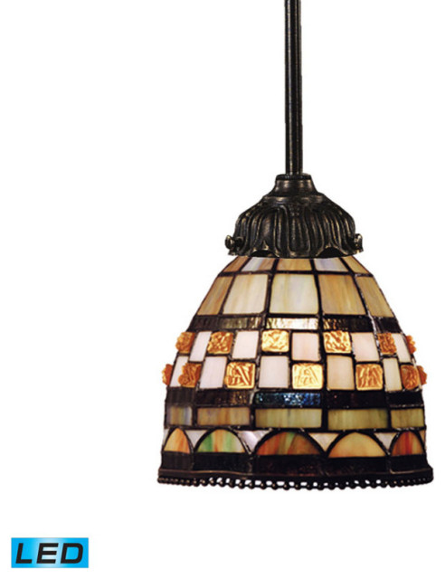 Elk Lighting Mix-N-Match 1-Light LED Pendant, Classic Bronze, Tiffany ...