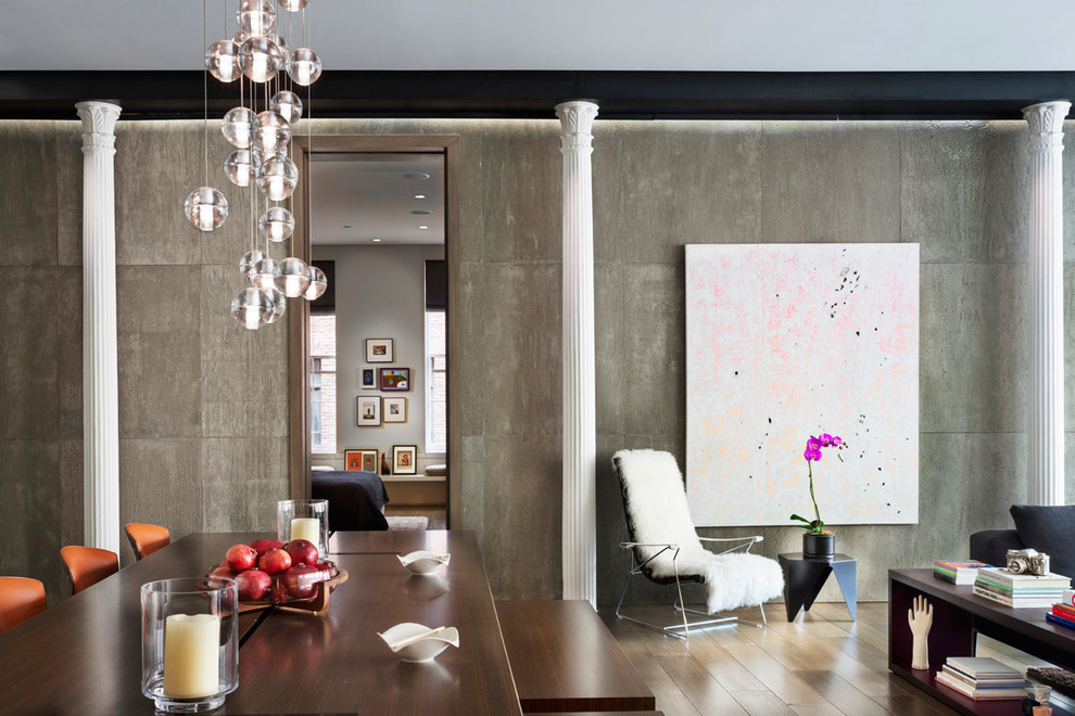 Dining room - industrial dining room idea in Chicago