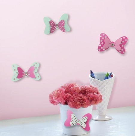 Disney Minnie Mouse Bow Embellishments Decor 4 Piece Set Disney Minnie Mouse Bow Embellishments