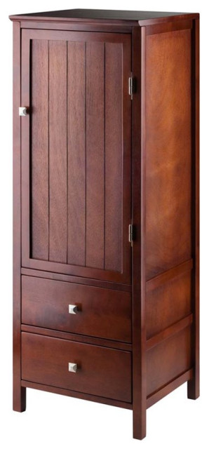Winsome Brooke Jelly Transitional Solid Wood Cupboard in Walnut