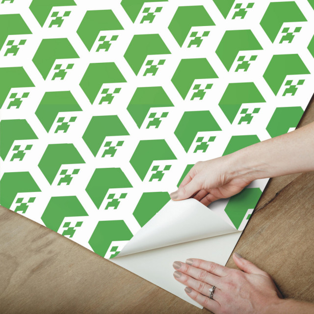 Minecraft Creeper Face Peel & Stick Wallpaper - Contemporary ...