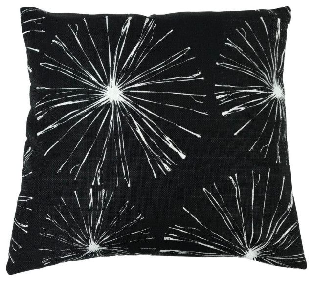 Sparks Outdoor Throw Pillow, Black, 20"x20"