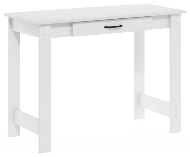 Furinno JAYA Writing Desk With Drawer White Transitional Desks And