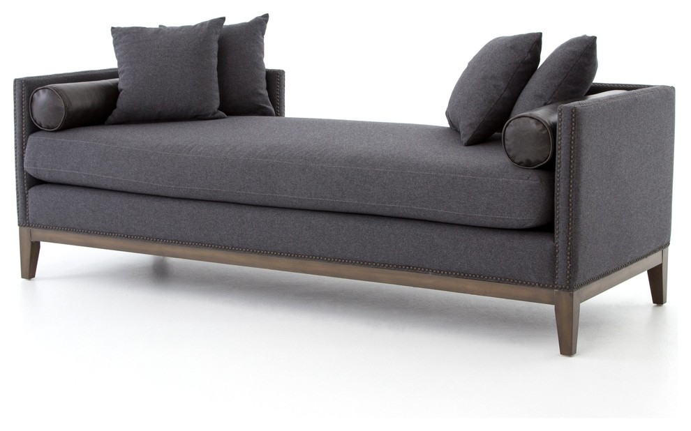 Mella Double Chaise Grey Transitional Indoor Chaise