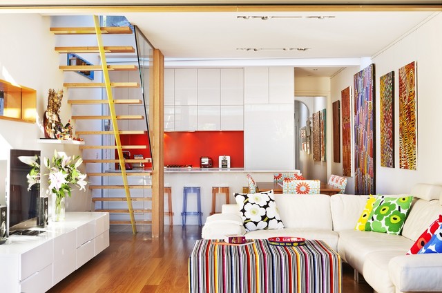 Leichhardt House contemporary-vardagsrum