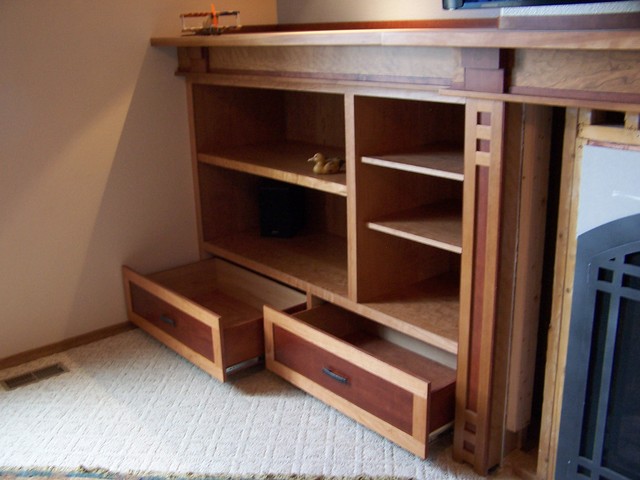 Mission Style Fireplace Mantle Bookcases Contemporary Denver