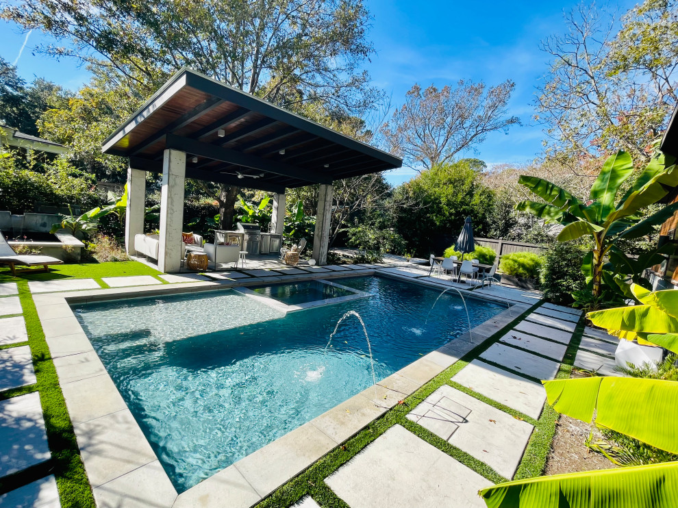 Modern pool in Charleston.