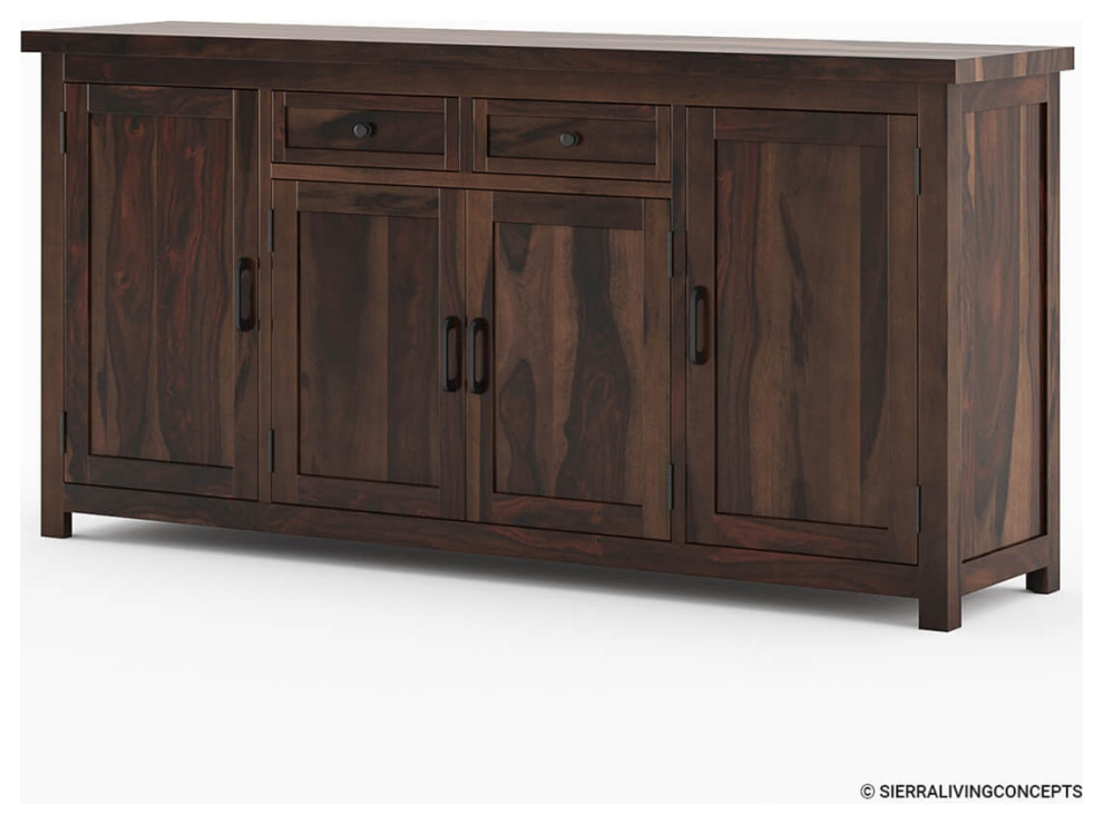 Galveston Rustic Solid Wood 2 Drawer Extra Long Buffet