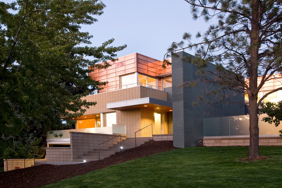 Photo of a contemporary two-storey exterior in Denver.