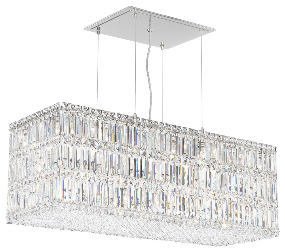 Quantum 33-Light Pendant in Stainless Steel With Clear Spectra Crystal