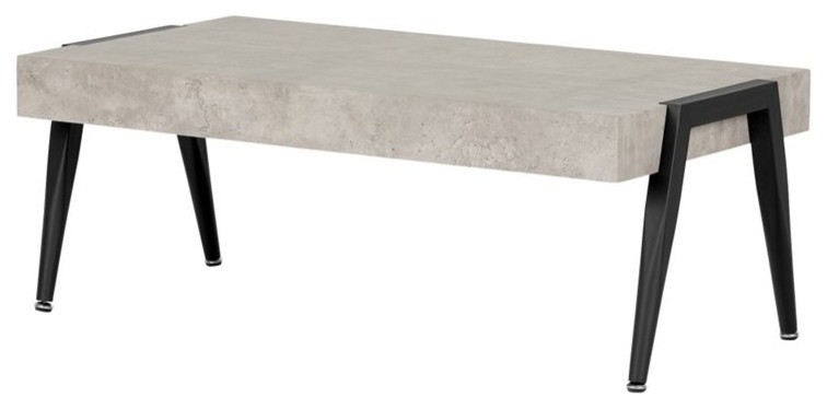 South Shore City Life Faux Concrete Coffee Table in Gray and Black