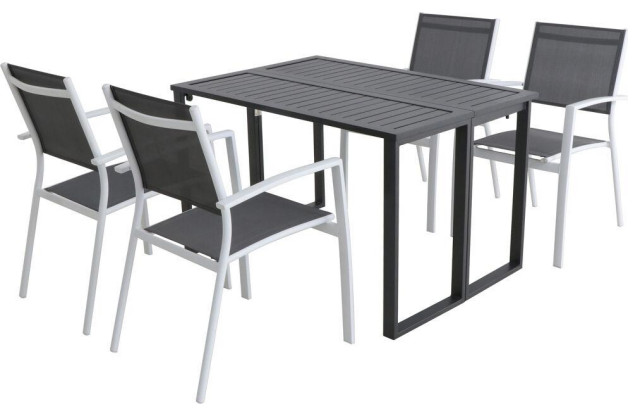 Conrad 5-Piece Dining Set, 4 Sling Chairs and Folding ... Conrad 5-Piece Dining Set, 4 Sling Chairs and Folding ... on Safavieh Arvin Outdoor Modern Foldable 5 Piece Living Set id=28434