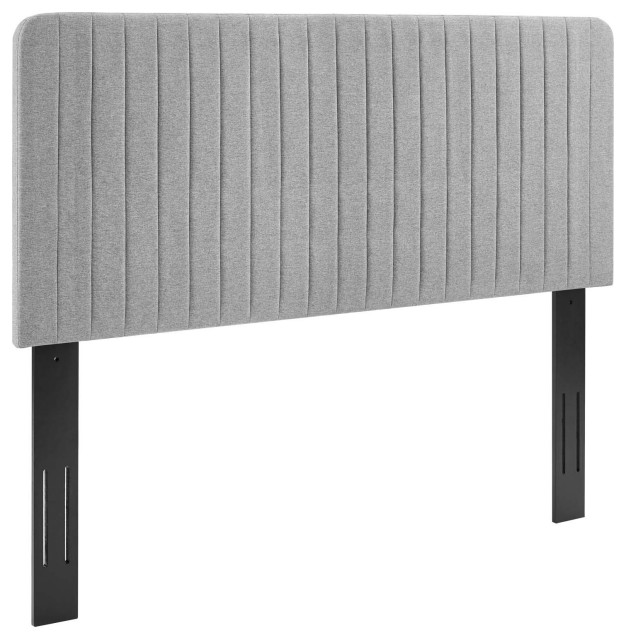 Milenna Channel Tufted Upholstered Fabric King/Cal King Headboard