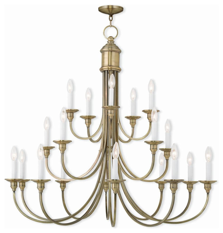20Light Antique Brass Foyer Chandelier Traditional Chandeliers